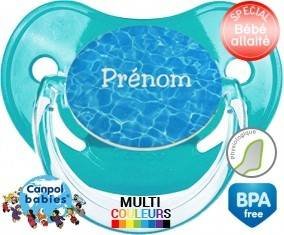 Motif piscine + prénom : Sucette Physiologique personnalisée