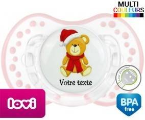 Ourson noël + prénom: Sucette LOVI Dynamic-su7.fr