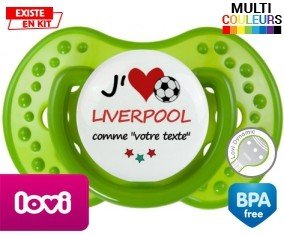 J'aime liverpool + prénom : Tétine LOVI Dynamic personnalisée