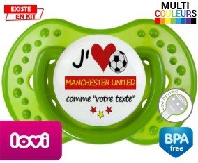 J'aime manchester united + prénom : Sucette LOVI Dynamic personnalisée