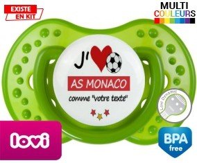 J'aime as monaco + prénom : Sucette LOVI Dynamic personnalisée