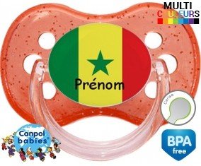 Drapeau senegal + prénom: Sucette Cerise-su7.fr