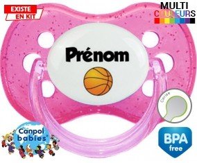 Ballon basket + prénom: Sucette Cerise-su7.fr