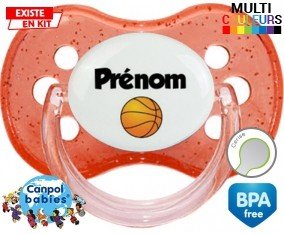 Ballon basket + prénom: Sucette Cerise-su7.fr