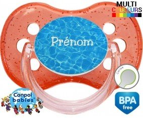 Motif piscine + prénom: Sucette Cerise-su7.fr