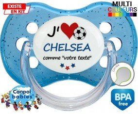 J'aime chelsea + prénom : Sucette Cerise personnalisée