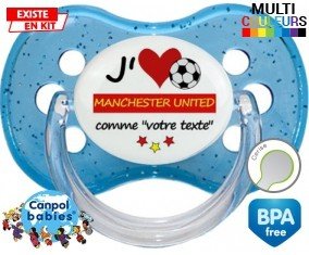 J'aime manchester united + prénom : Sucette Cerise personnalisée