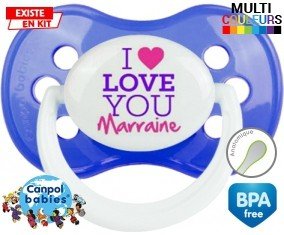 I love you marraine style2 : Tétine Anatomique personnalisée