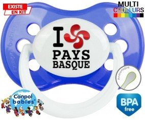 Tetine I love pays basques embout Anatomique personnalisée