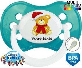 Ourson noël + prénom: Sucette Anatomique-su7.fr