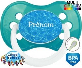 Motif piscine + prénom: Sucette Anatomique-su7.fr