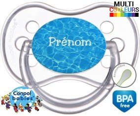 Motif piscine + prénom: Sucette Anatomique-su7.fr